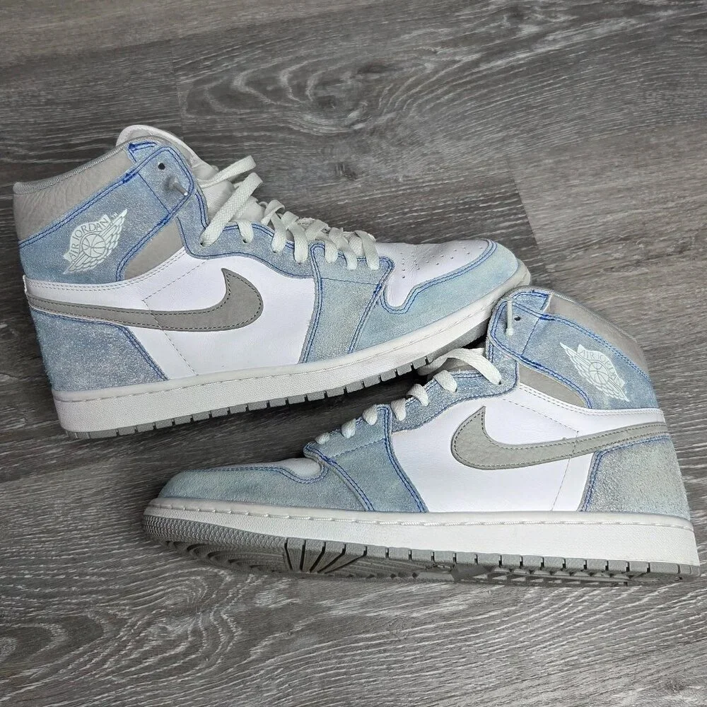 Men's - Jordan 1 Retro High Hyper Royal Smoke Grey Blue Nike Sneakers - Size 12